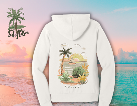 Salty Palms Vintage White Hoodie- Salty Palms OG