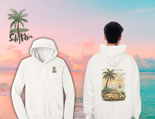 Salty Palms Vintage White Hoodie-Board Rentals