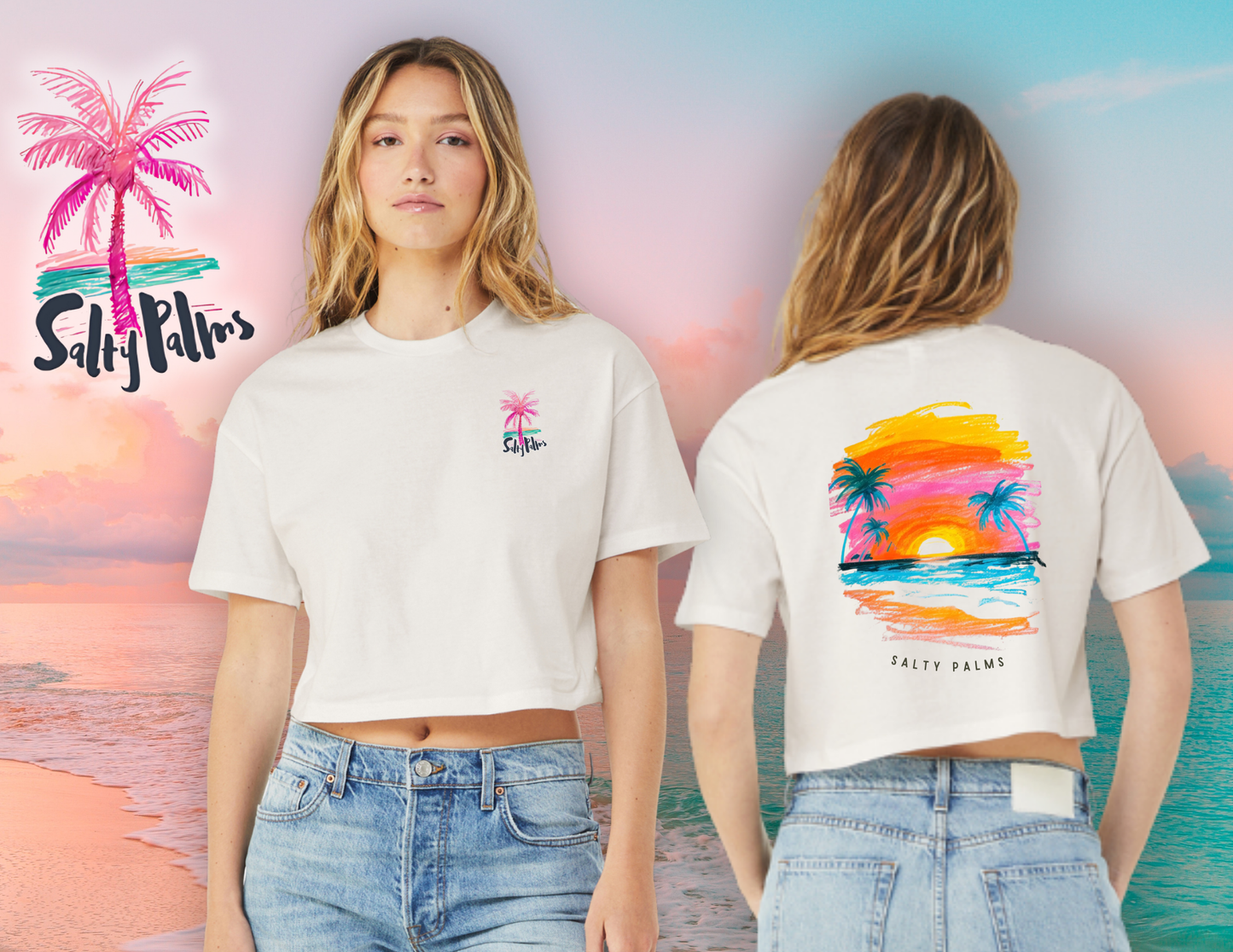 Women's Crop Tee - Burning SUNSET