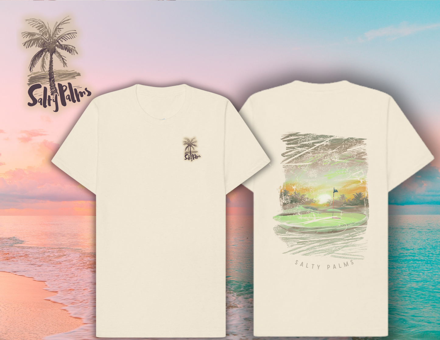 Heavyweight Unisex Oversized Graphic Tee - Grass is greener at the golf course