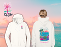 Salty Palms Vintage White Hoodie- Let the sea set you free