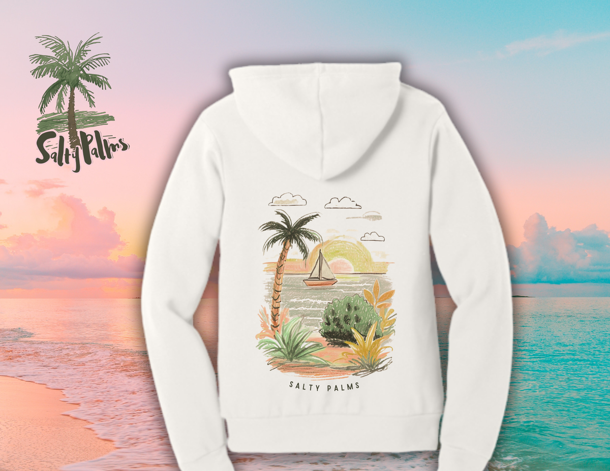 Salty Palms Vintage White Hoodie- Salty Palms OG