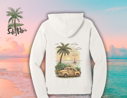 Salty Palms Vintage White Hoodie-Board Rentals