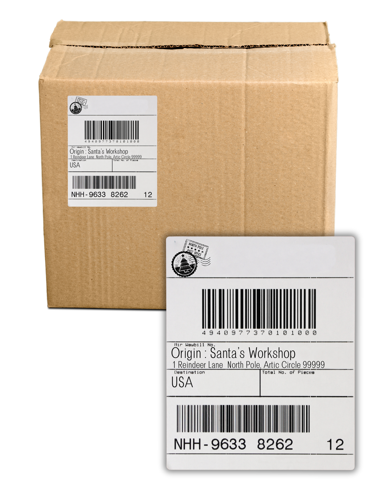 North Pole Shipping Labels