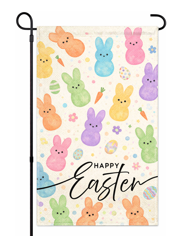 Happy Easter Peeps Flag 12x18
