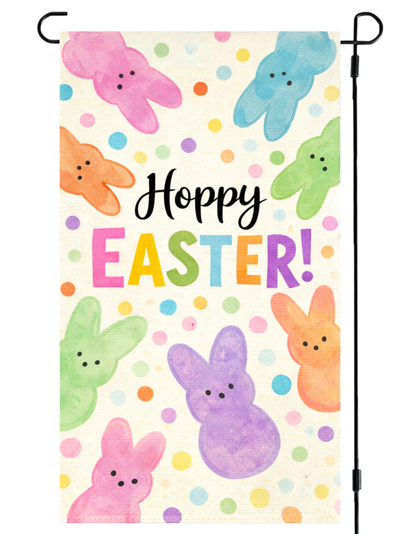 Hoppy Easter Peeps Flag 12x18