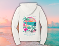 Salty Palms Vintage White Hoodie- Born for the Beach