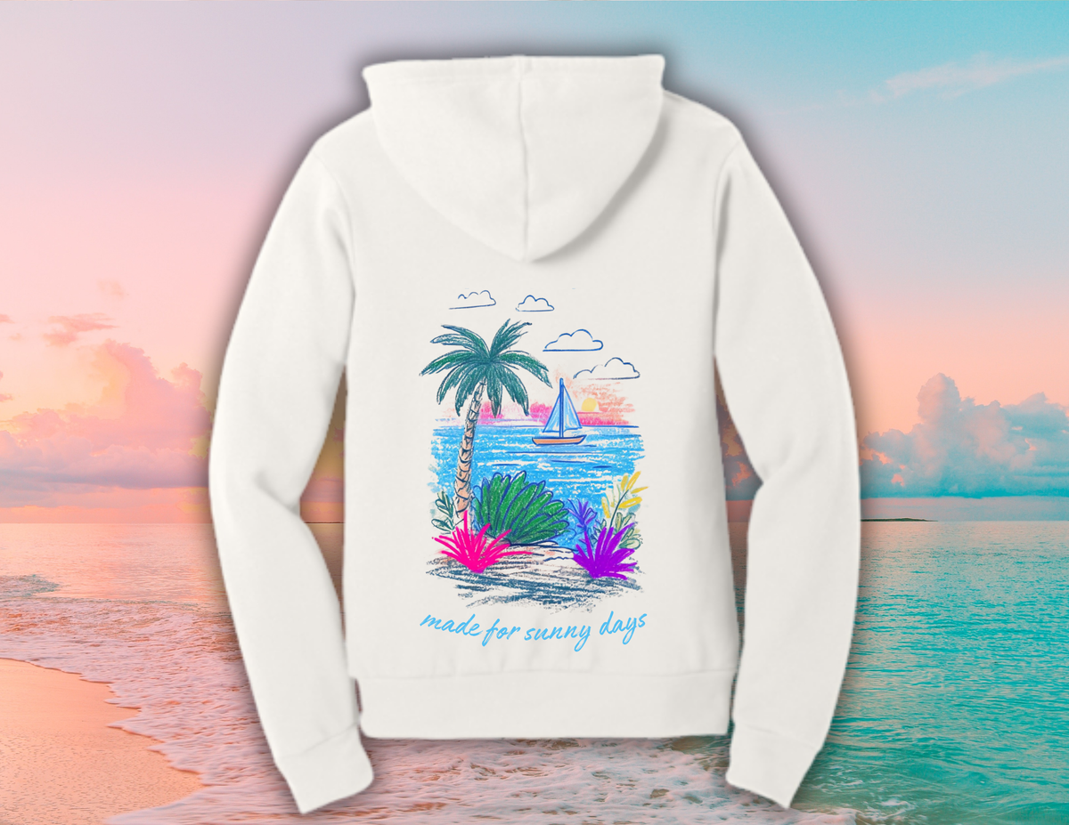 Salty Palms Vintage White Hoodie- Made for sunny days