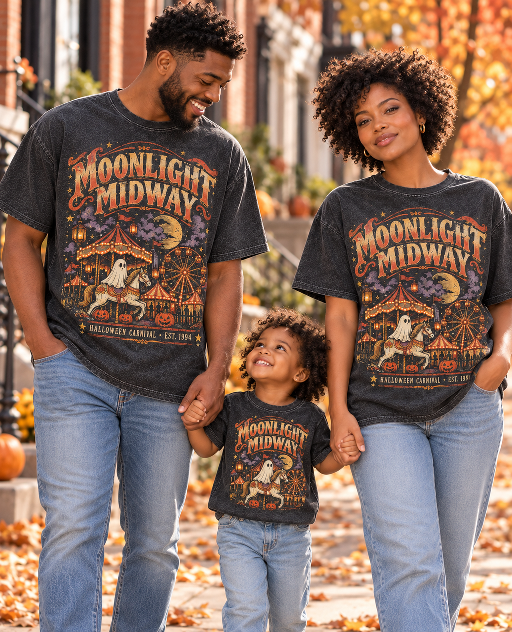 Vintage Midnight Midway Oversized Acid Washed Tee