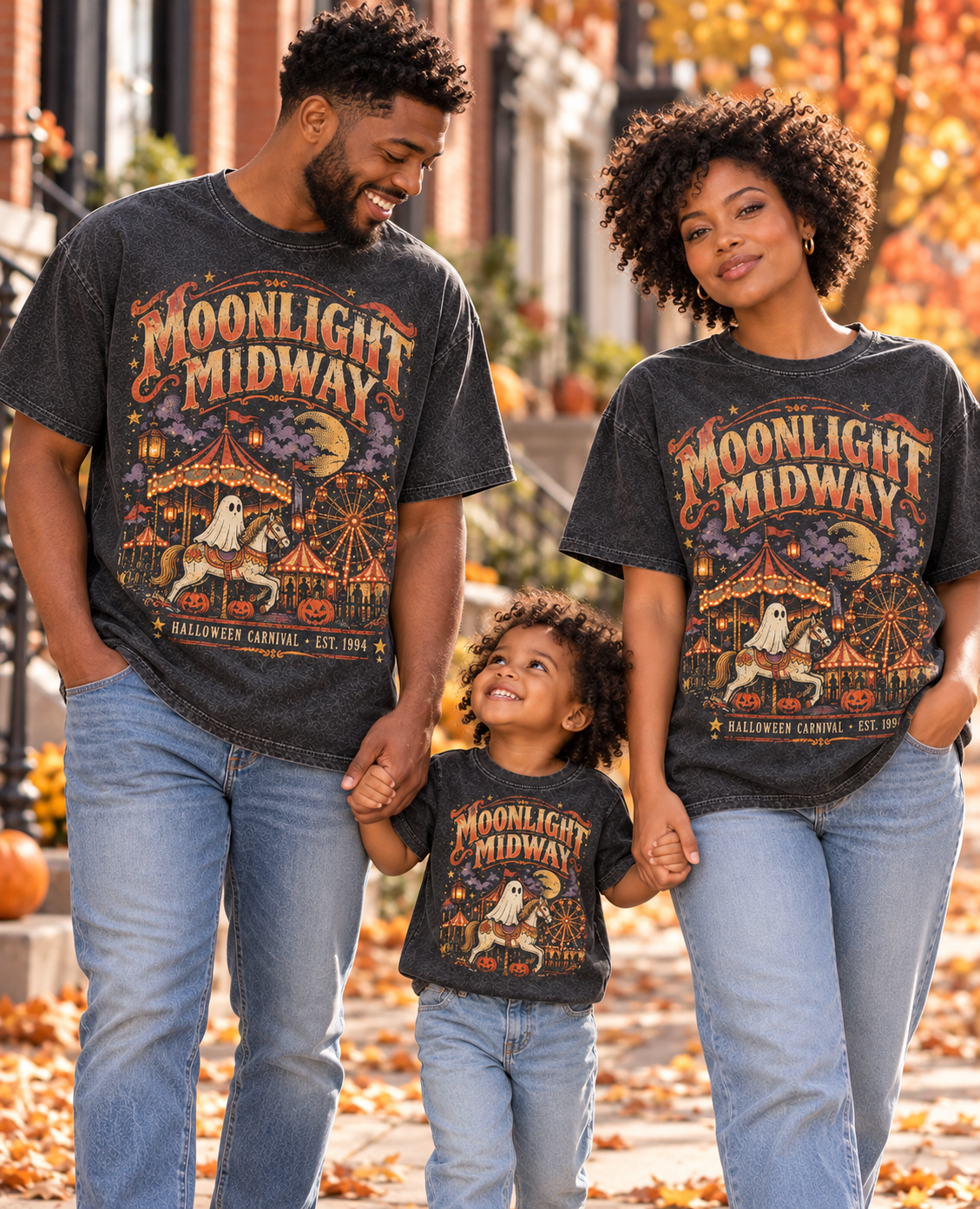 Vintage Midnight Midway Oversized Acid Washed Tee