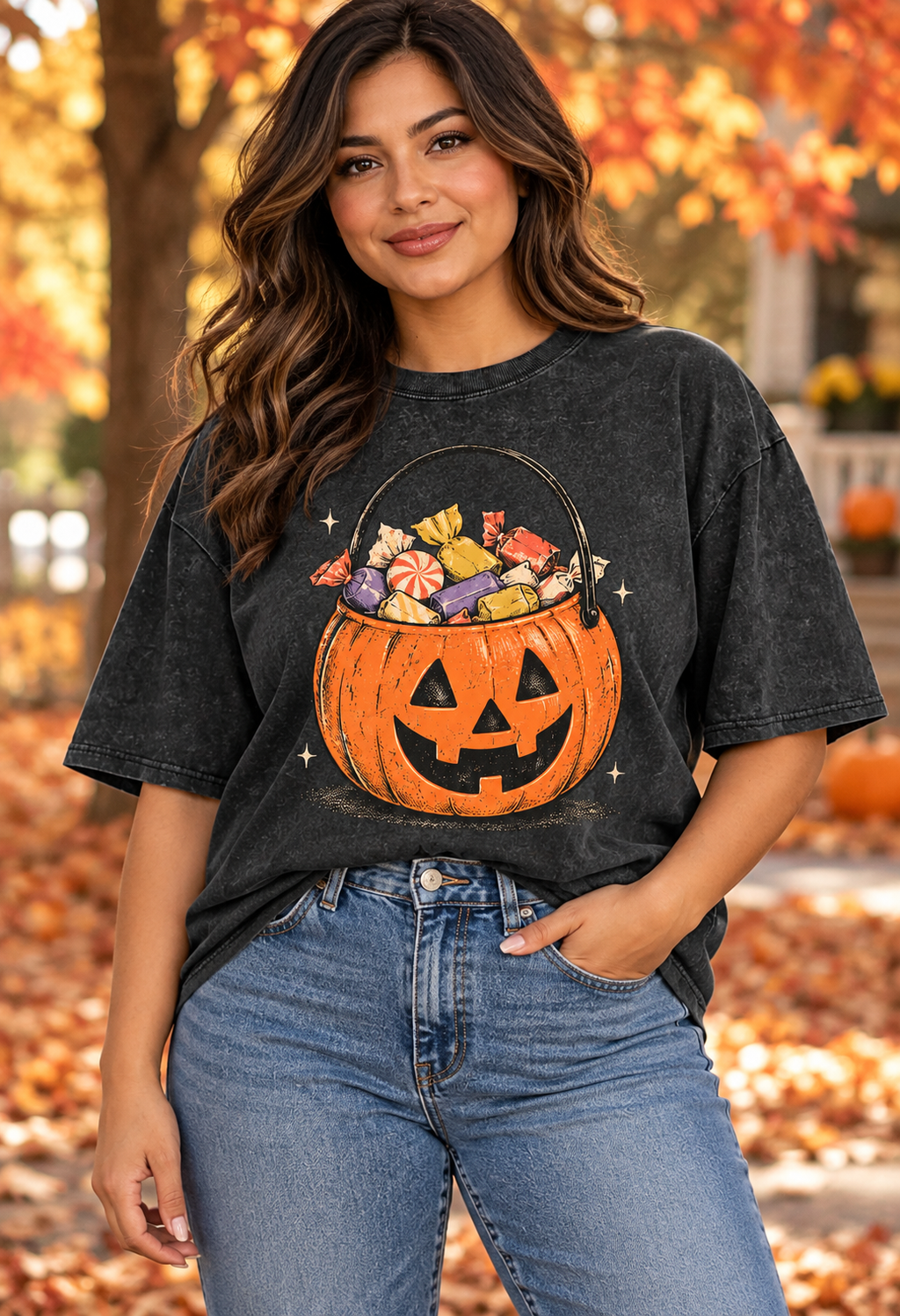 Vintage Candy Oversized Acid Washed Tee