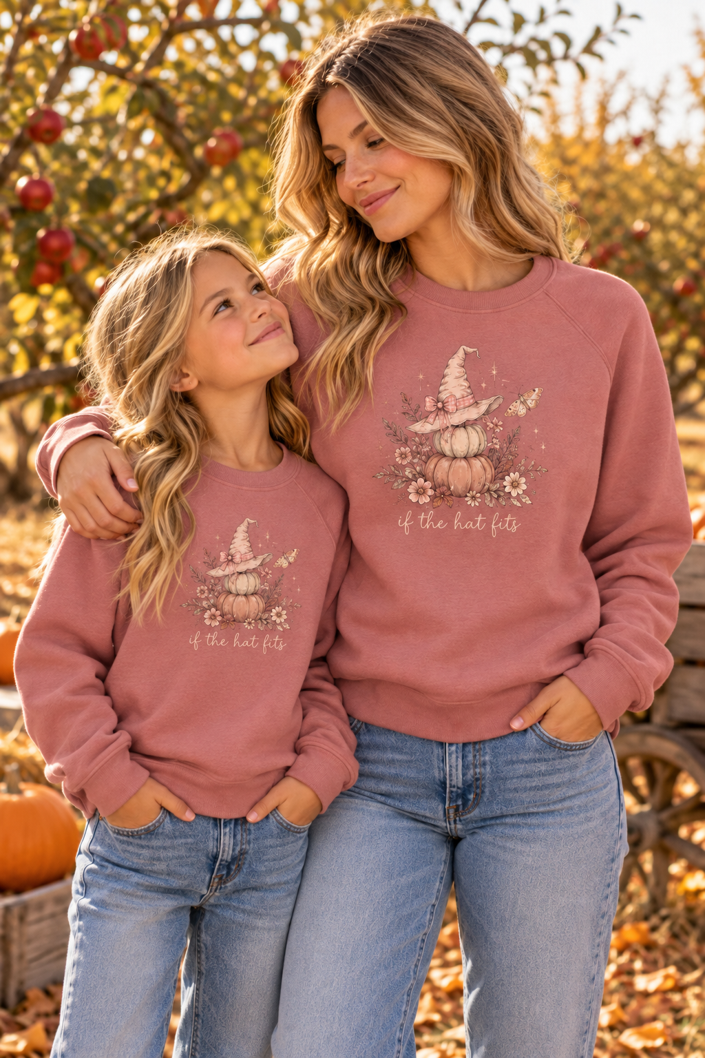 "If the hat fits" Cozy sponge fleece crewneck